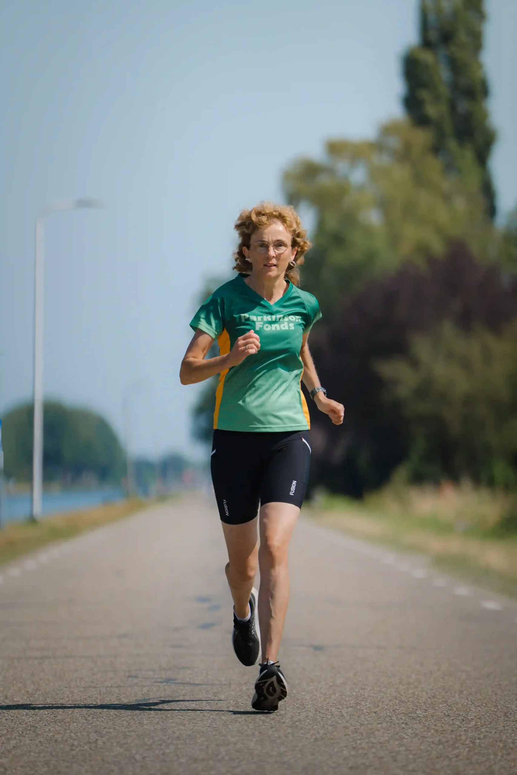 Geke oefent voor de hele Marathon van Amsterdam
